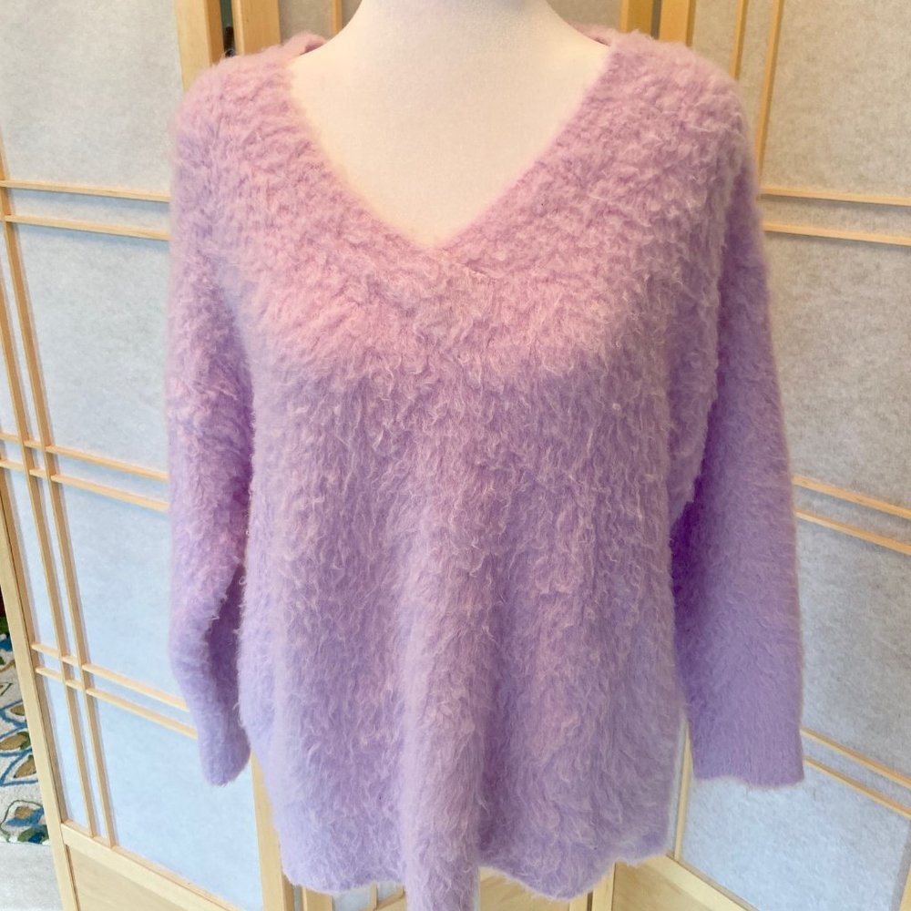 Anthropologie Fuzzy Light Purple Sweater --Size XS